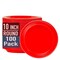 100pcs Red Round Disposable Plastic Plates for Events and Parties